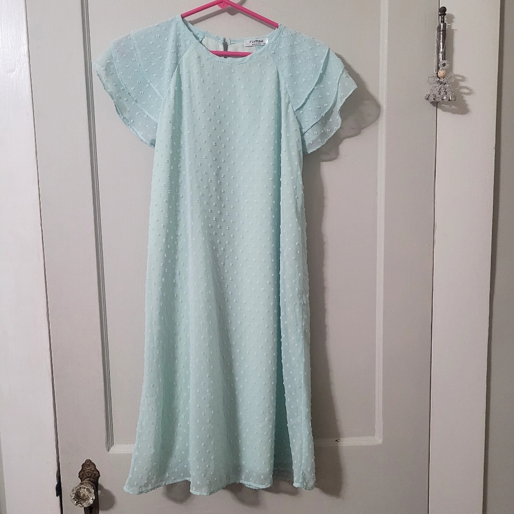 Girl's Mint Green Dress, Size XL(14-16)